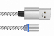 Купить  кабель usb магнитный, серебристый, 360°, 1 м. в интернет-магазине АБСМАРКЕТ!